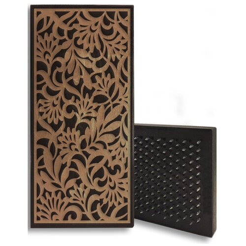 фото Доска садху красная роспись - 3, размер 31x14, шаг гвоздей 10 мм чакра