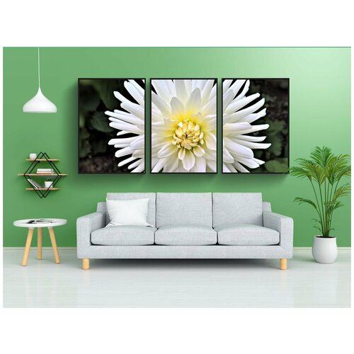 фото Набор модулных постеров для интерьера "завод, георгин, хризантема" 60x90 см. в тубусе, без рамки lotsprints