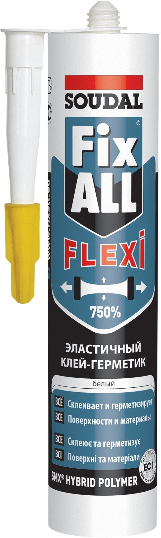 Клей герметик Soudal Fix-All Flexi белый 290 мл.