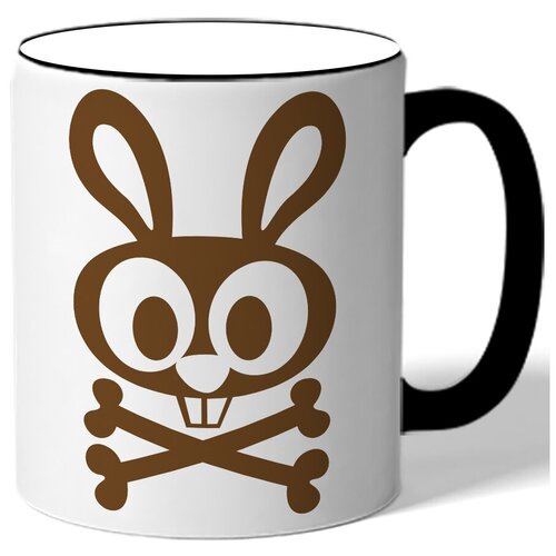 фото Кружка с цветной ручкой - зайчик и кости drabs