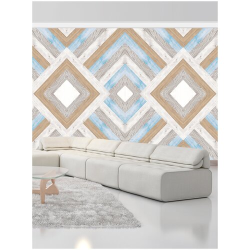 Фотообои Hit Wall 200х150 флизелиновые Скандинавский стиль разноцветные доски в спальню кухню прихожую