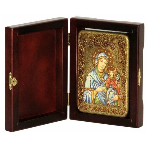 Подарочная икона Святая праведная Анна, мать Пресвятой Богородицы на мореном дубе 10*15см 999-RTI-036m
