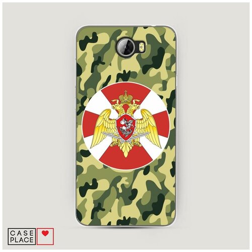 фото Чехол силиконовый huawei y5 ii росгвардия зеленый камуфляж case place