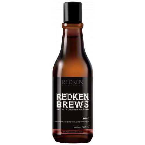 Redken шампунь Brews 3-In-1, 300 мл, 3 шт. уход за волосами redken шампунь кондиционер и гель для душа brews 3 in 1