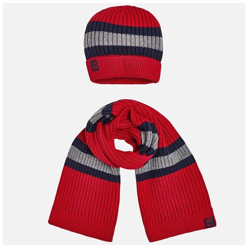 фото Комплект: шапка и шарф mayoral m10483d, 140, красный