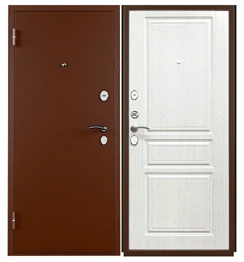 Входная Дверь Титан Антик медь/Ясень белоснежный, 860*2050, левая - фотография № 1