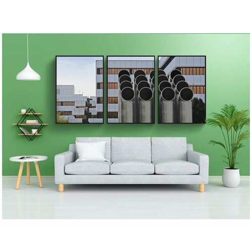 фото Набор модулных постеров для интерьера "искусство большинство строительных, здание банка, вентиляционные" 60x90 см. в тубусе, без рамки lotsprints