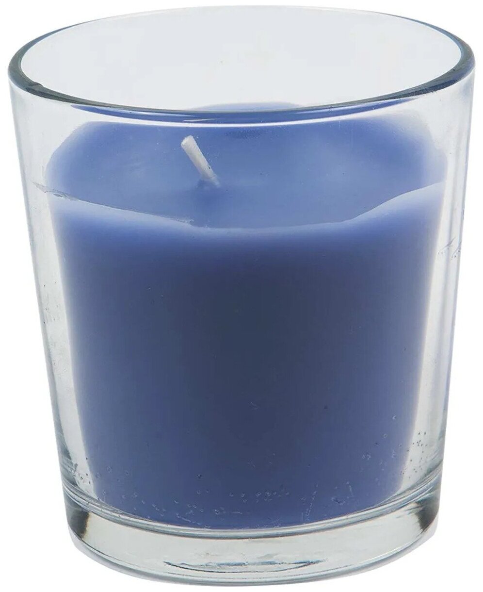 Свеча НЕ икеа ароматизированная в стакане со вкусом лаванды / ароматизированная свеча / свеча ароматизированная / свеча со вкусом лаванды