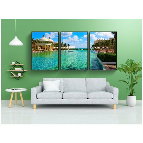 фото Набор модулных постеров для интерьера "мексика, отель, иберостар гранд параисо" 60x90 см. в тубусе, без рамки lotsprints