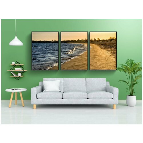 фото Набор модулных постеров для интерьера "пляж, море, песок" 60x90 см. в тубусе, без рамки lotsprints