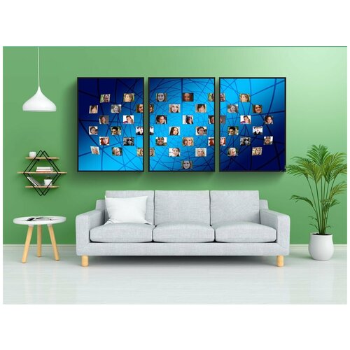 фото Набор модулных постеров для интерьера "женщина, сеть, женская сеть" 60x90 см. в тубусе, без рамки lotsprints