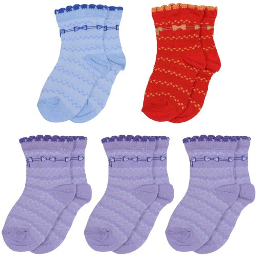 Носки LorenzLine 5 пар, размер 8-10, фиолетовый, красный носки lorenzline 10 пар размер 8 10 красный синий