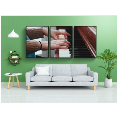фото Набор модулных постеров для интерьера "люди, руки, пианино" 60x90 см. в тубусе, без рамки lotsprints