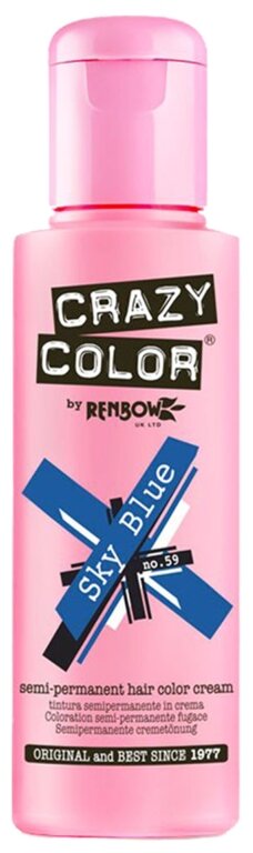 Crazy Color Краситель прямого действия Semi-Permanent Hair Color Cream, 59 sky blue, 100 мл