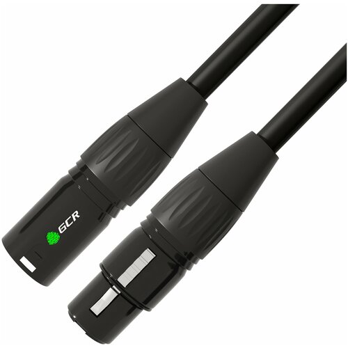 GCR Кабель 20.0m микрофонный XLR M / XLR F , черный, AL case черный