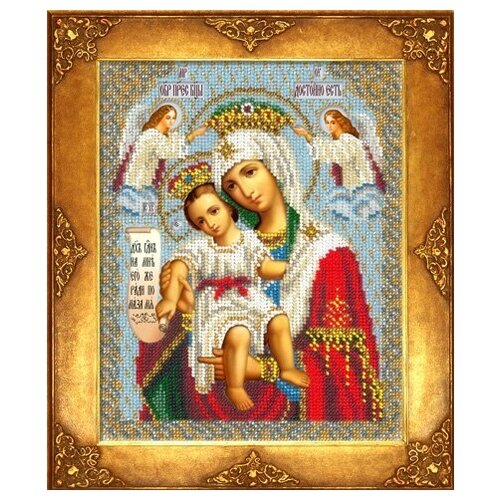 фото Набор для вышивания бисером русская искусница арт.340 би богородица милующая 18х22,5 см