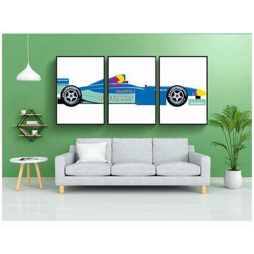 фото Набор модулных постеров для интерьера "f1, формула 1, автогонки" 60x90 см. в тубусе, без рамки lotsprints