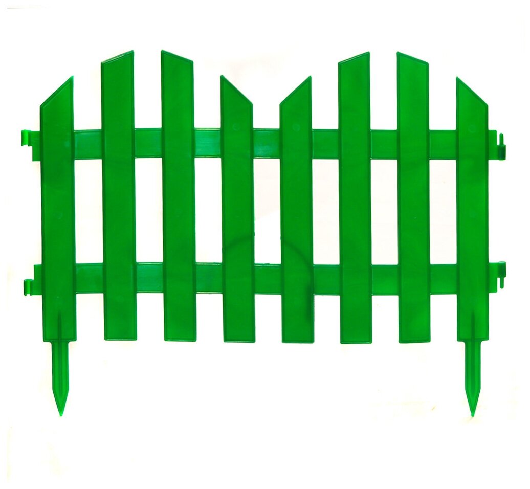 Забор декоративный пластмасса, Palisad, №4, 28х300 см, зеленый, ЗД04