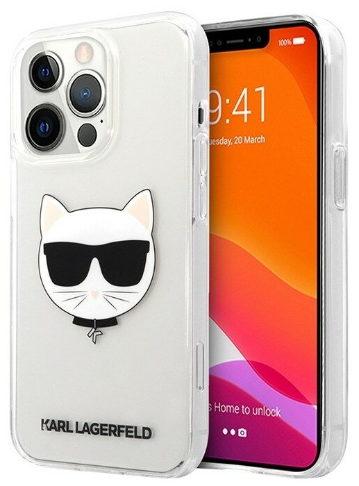 Чехол Karl Lagerfeld Choupette Hard для iPhone 13 Pro, прозрачный