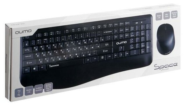 Комплект клавиатура + мышь Qumo Space Black USB