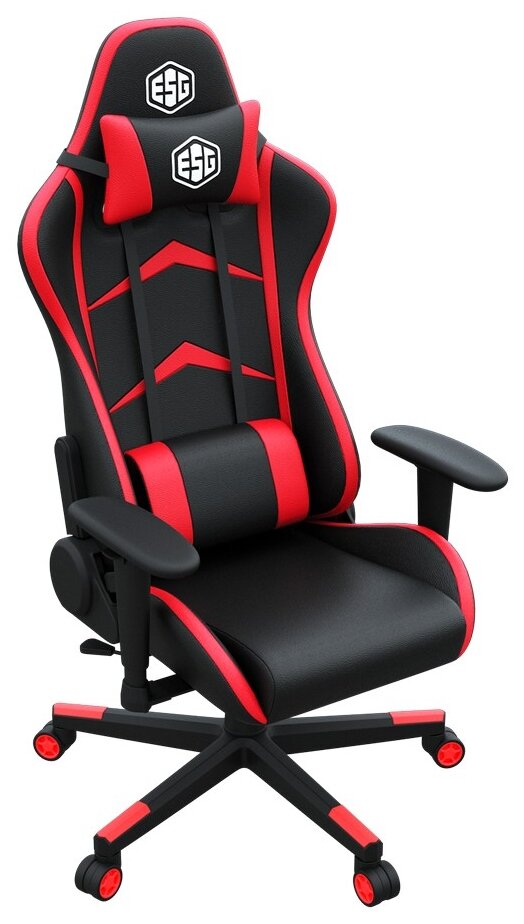 Компьютерное кресло E-Sport Gear ESG-204 игровое, обивка: искусственная кожа, цвет: black/red