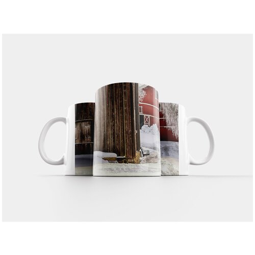 фото Кружка "зима, снег, старая ферма" 320 мл lotsprints