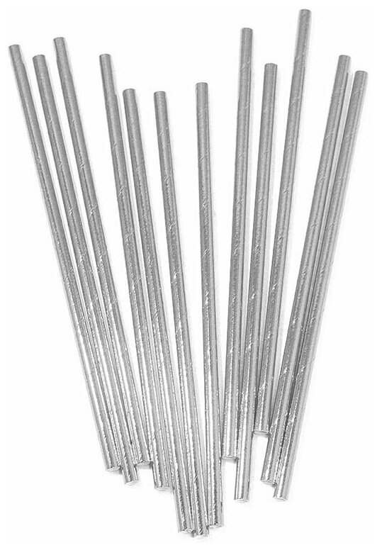 Трубочки для напитков ГК Сфера "Серебро", биоразлагаемые, 100 штук