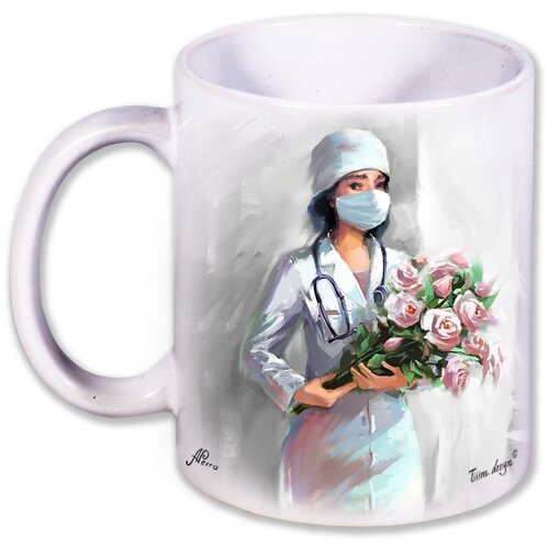 Подарочная керамическая кружка врачу, Латте №2 «Врач W» 360 мл