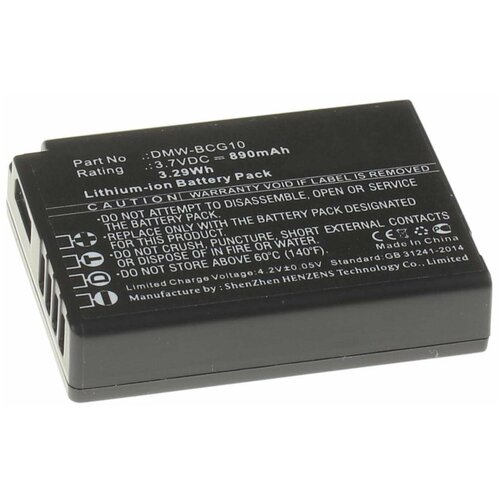 Аккумулятор iBatt iB-B1-F319 890mAh для Leica, Panasonic DMW-BCG10E, DMW-BCG10, аккумуляторная батарея ёмкостью 1800 mah fotokvant dmw blf19