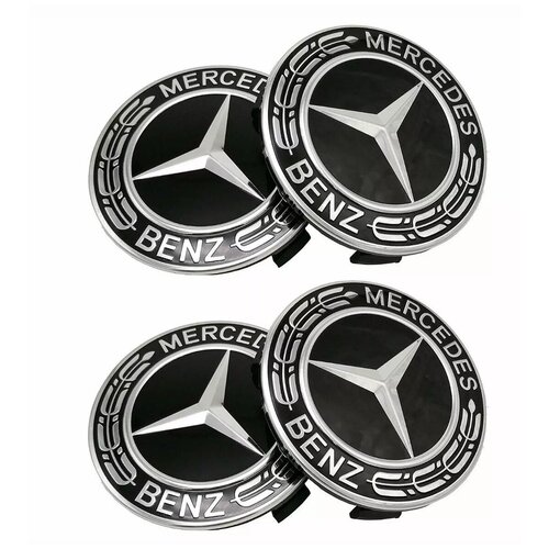 фото Колпачки заглушки на литые диски mercedes-benz new 75мм 4шт.