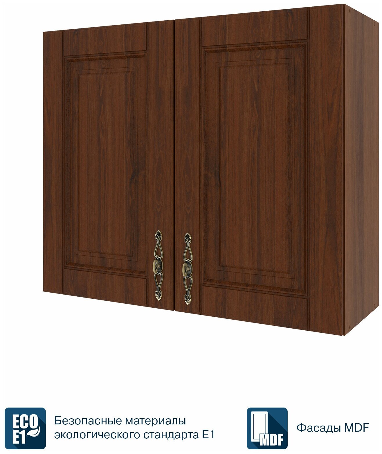 Кухонный модуль навесной шкаф Beneli орех, 80 см, Орех, фасады МДФ, 80х29х67,59см, 1шт. - фотография № 4