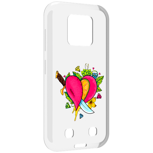 Чехол MyPads Фруктовое сердце для Oukitel WP18 задняя-панель-накладка-бампер