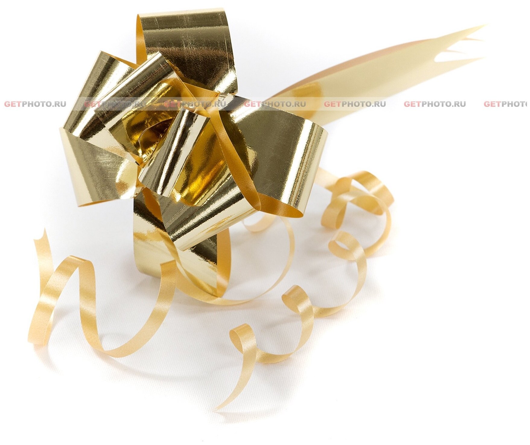 Подарочный бант-трансформер, d12 см, бумажный, золотой, однотонный GF 3777