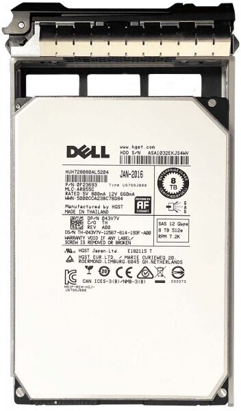 Жесткий диск Dell 400-BMGQ 8TB SAS 3.5" HDD