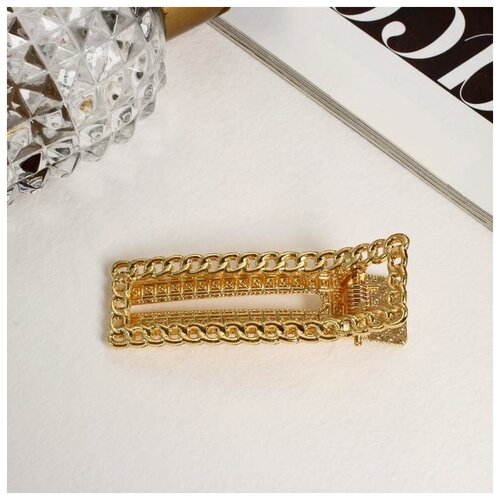 фото Queen fair зажим для волос "кейт" прямой, 6 см, золото