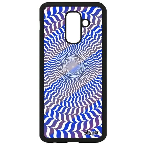 фото Защитный чехол на смартфон // samsung galaxy a6 plus 2018 // "иллюзия круга" illusion дизайн, utaupia, голубой