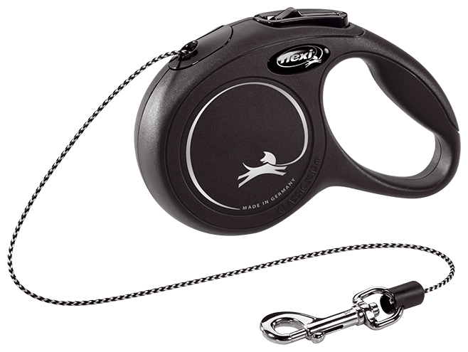 Поводок-рулетка Flexi New Classic CAT cord XS, 3 м, 8 кг, черный