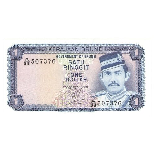 Банкнота номиналом 1 доллар 1988 года. Бруней
