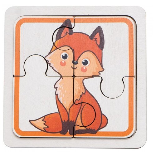 Пазл двусторонний EVOTOYS ET-PUZ-04-03 Лисичка и Бобрик