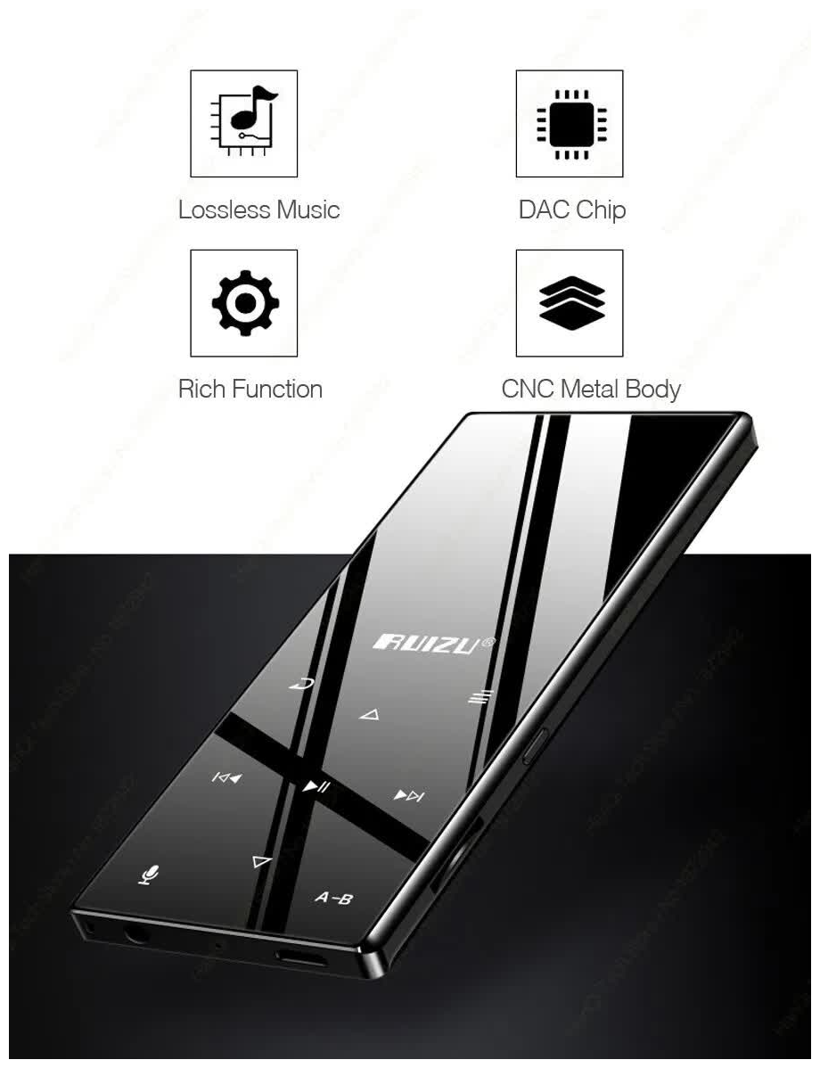 HiFi плеер RUIZI D29 8Gb Bluetooth Black