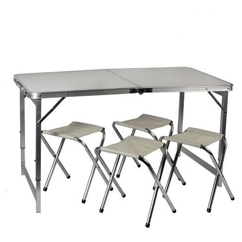 фото Набор алюминиевый стол + 4 стула 60*120 см china