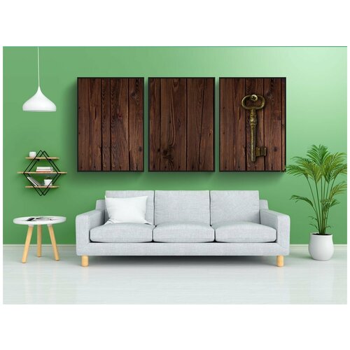 фото Набор модулных постеров для интерьера "древесина, ключ, деревянный" 60x90 см. в тубусе, без рамки lotsprints