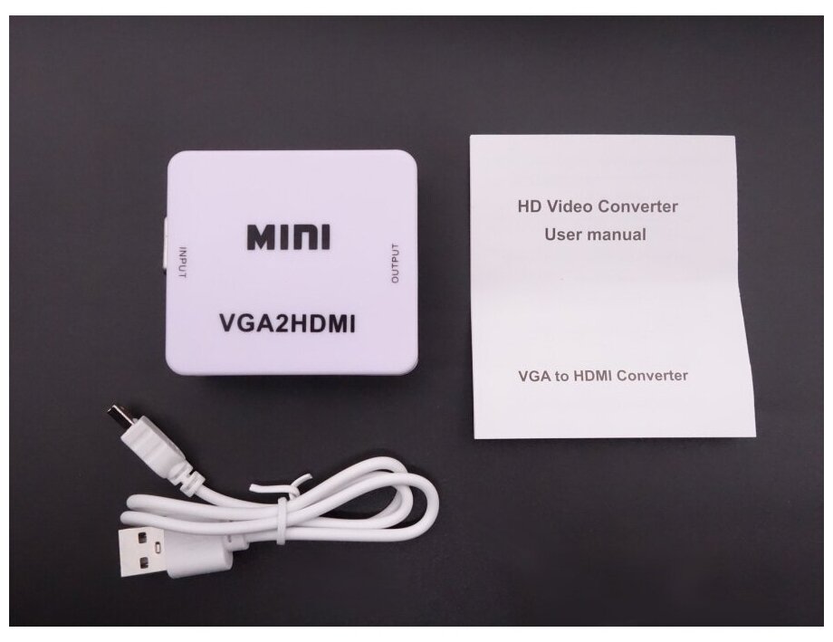 Видео конвертер Fiesta VC-1 VGA2HDMI (VGA на HDMI + аудио 1080P VGA 2 HDMI для монитора телевизора ноутбука компьютера PS3 Xbox PC)
