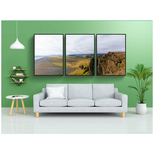 фото Набор модулных постеров для интерьера "холмы, горы, океан" 60x90 см. в тубусе, без рамки lotsprints