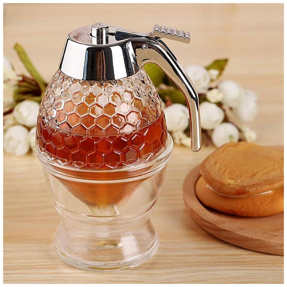 фото Акриловый диспенсер для меда, соусов, сиропов/дозатор для жидкостей 200 мл.