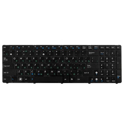 Клавиатура для ноутбука Asus K50, K51, K60, K61, K70, F52, P50, X5 Series. Плоский Enter. Черная, с рамкой. PN: MP-07G73RU-5283. клавиатура для asus k50ij k50in k50 k50i mp 07g73su 5283 k50af k50c k61ic k50ip p50ij x5dij