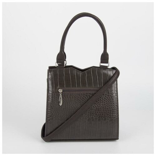 фото Сумка женская, отдел на молнии, наружный карман, длинный ремень, цвет тёмно-коричневый el masta