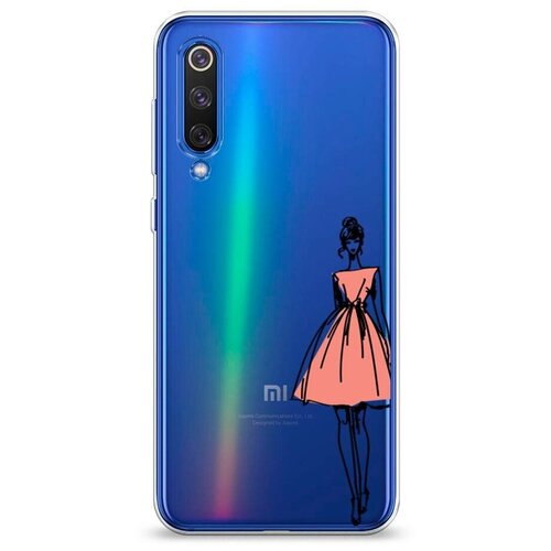 фото Силиконовый чехол "эскиз девушка в платье" на xiaomi mi9 se / сяоми ми 9 se case place