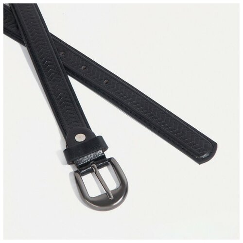 фото Ремень детский, ширина 2,2 см, винт, пряжка металл, цвет чёрный