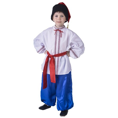 фото Костюм украинский для мальчика детский вини 104 см (рубаха, шаровары, картуз, кушак